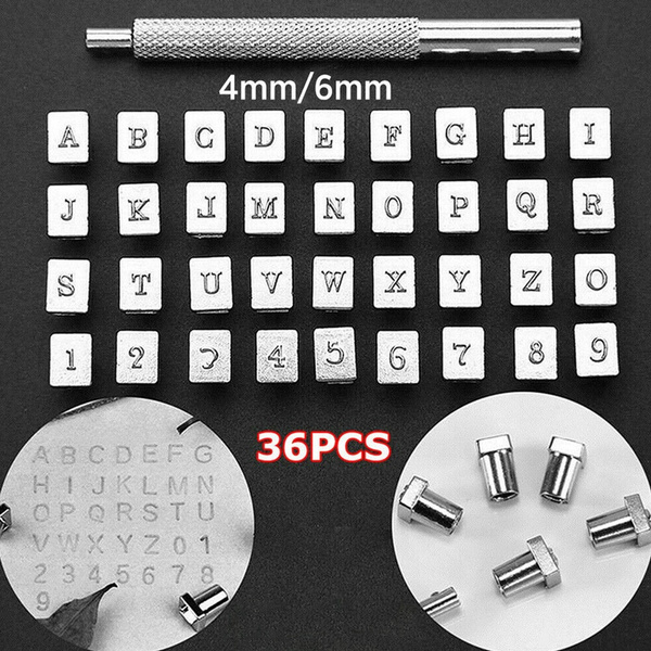 36pcs Alphabet Leather Stamp Tool Kit Letter Number Punch Logo DIY Craft  4MM/6MM