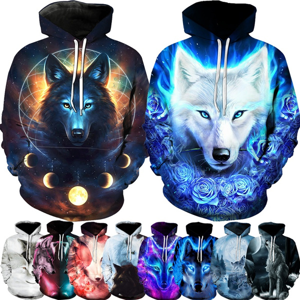 wolf head hoodie