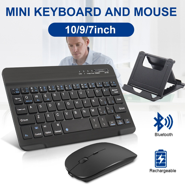 10/9/7 inch Mini Wireless Bluetooth Keyboard Mouse Portable USB Keyboard Adjustable DPI Mouse Keypads Holder for Phone iPhone Android /iPad Air Mini |