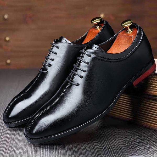 Formal Leather Mens Office Work Shoes Lace-up Style Wedding Party Black UK 7