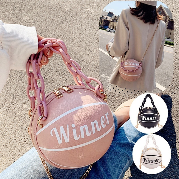 Cute Style Women Leather Chain Basketball Small Satchel Shoulder