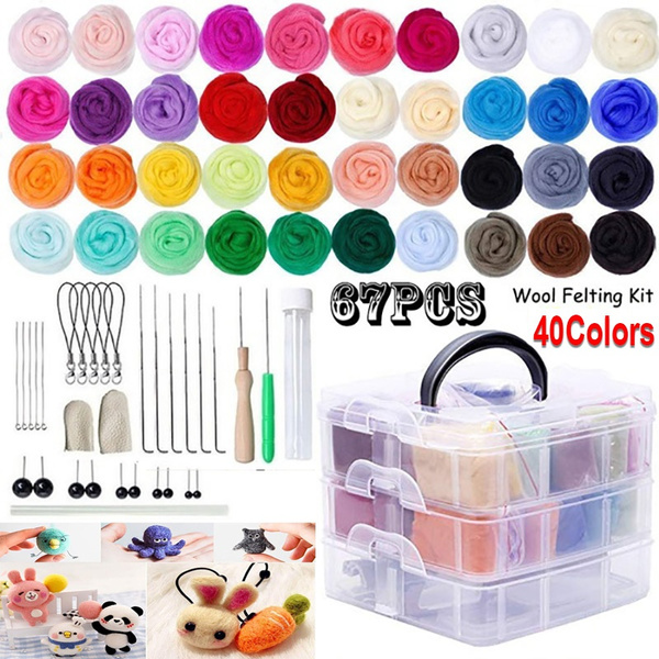 5 Types Needle Felt Kit A Set of Wool In 25/40 Colors Felting Starter