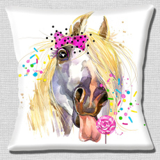 Funny, horse, pillowshell, squarethrowpillowcase