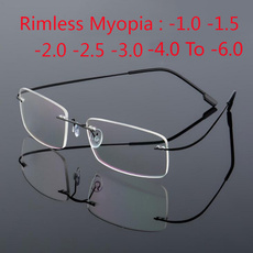 Glasses for Mens, titanium steel, framelessglasse, nearsighted