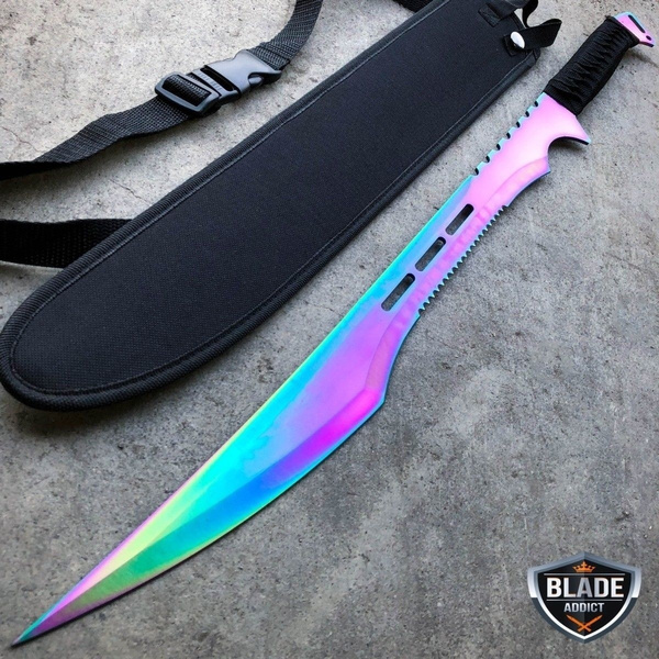 27 Rainbow Full Tang Blade Machete Tactical Katana Ninja Sword W