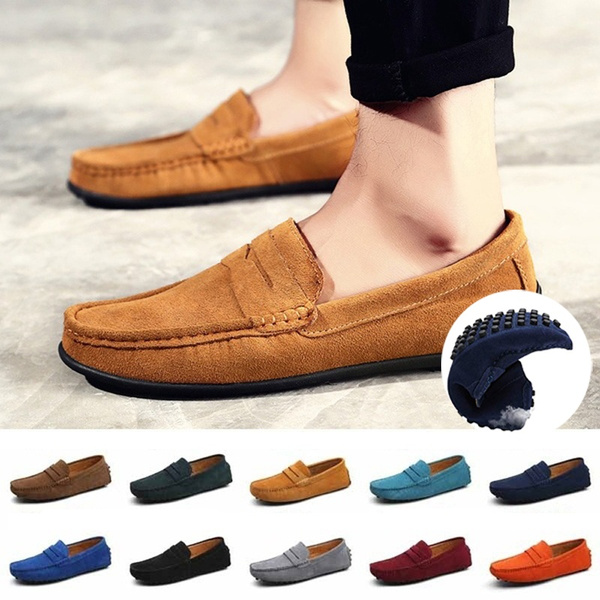 Fashion Mens Shoes Casual Fashion Peas Shoes Suede Leather Men Loafers ...
