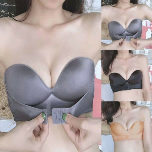 Girl Push Up Adjustable Breathable Bra Strapless Front Buckle Underwear  Lingerie