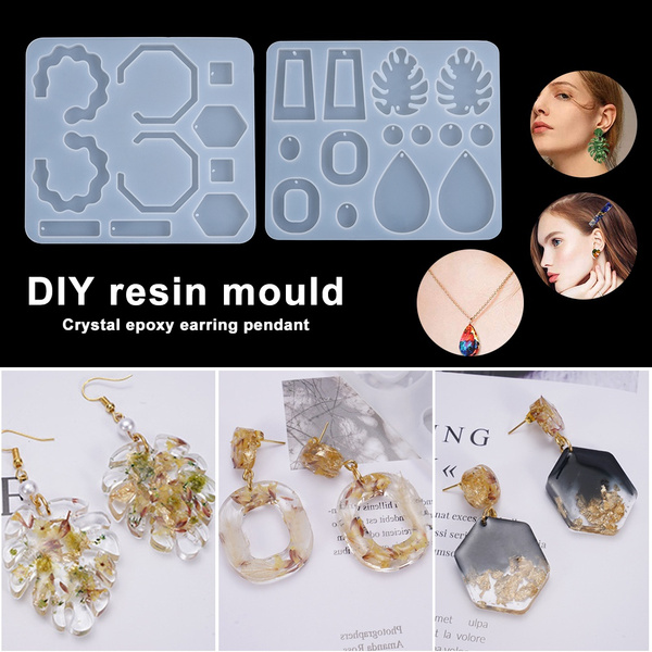 Crystal Epoxy Mold Translucent Silicone Resin Earring Crafts Pendant B6L6 Crystal Epoxy Mold Translucent Silicone Resin Earring Crafts Pendant B6L6