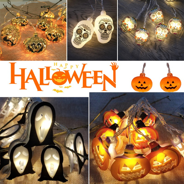 1 5 m 10Led calabaza fantasma para Halloween esqueletos ar ~ 1 5 m 10Led calabaza fantasma para Halloween esqueletos ar ~