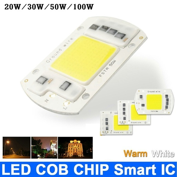 Smart IC Driver Input Integrated 20W 30W 50W LED Floodlight COB Chip 110V 220V