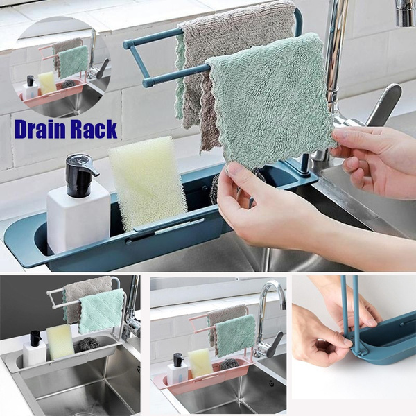 Shelf-Kitchen Sink Faucet Sponge Soap Drain Rack Storage Durable Holder A5E7 