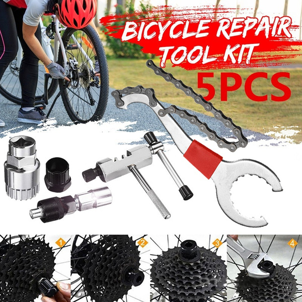 4PCS Mountain Bike Repair Tool Kits Bicycle Chain Bottom Bracket Puller Remover