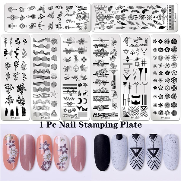 1pc nail geometric design stamping plate flower stainless steel nail art image stamp stencils print template wish