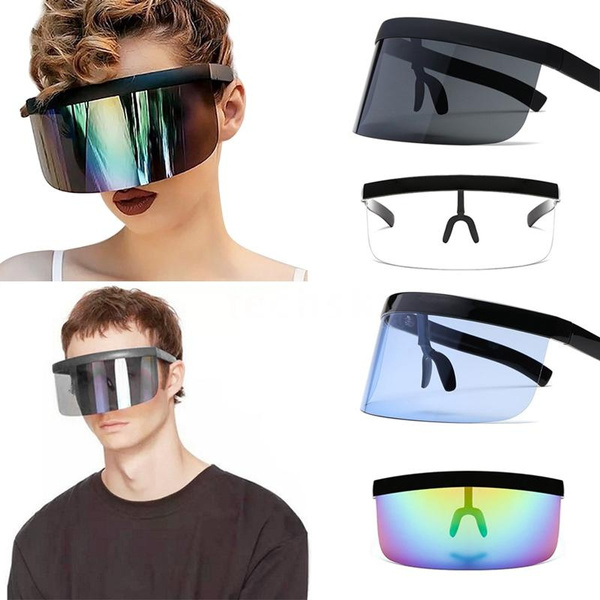 Face Shield Visor Sunglasses Oversize Safety Face Cover Half Face  Protective Visor Sun Protection Goggles Large Mirror UV Outdoor Sun Glasses