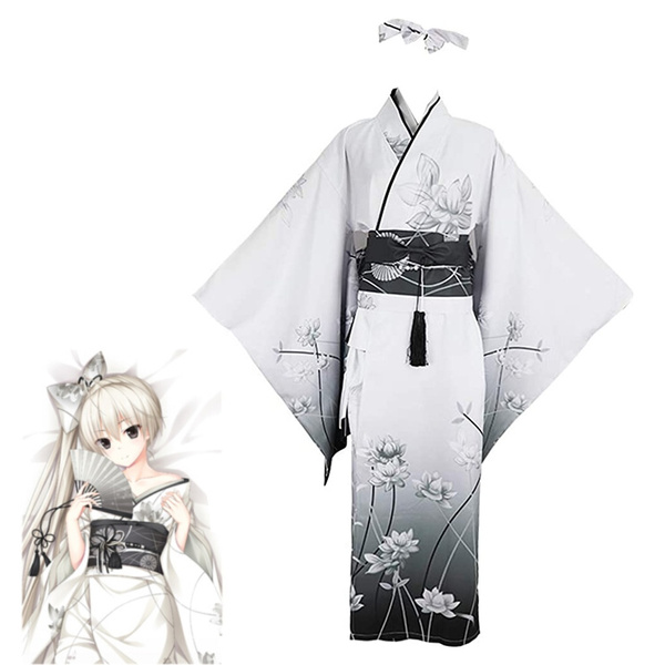 Anime Kasugano Sora Yosuga no Sora Womens Traditional Japanese Kimono  Lolita Anime Cosplay Costume Dress Sexy Lingerie Outfit | Wish