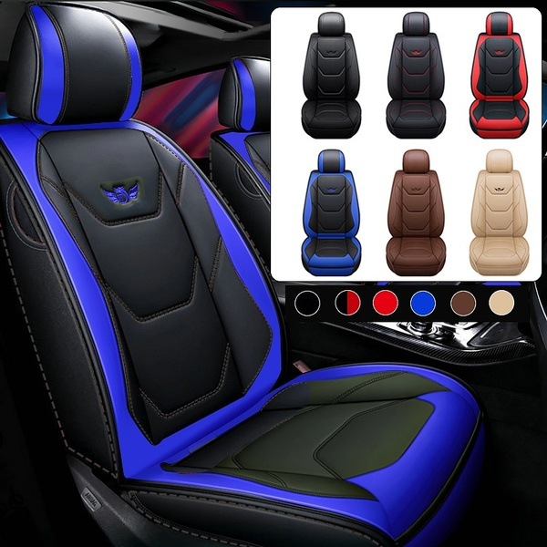 1pcs Luxury Universal Full Car Seat Mat Covers Cushion Pu Leather Protector Pad Black And Red Blue Coffee Beige Wish - Leather Protector For Car Seats