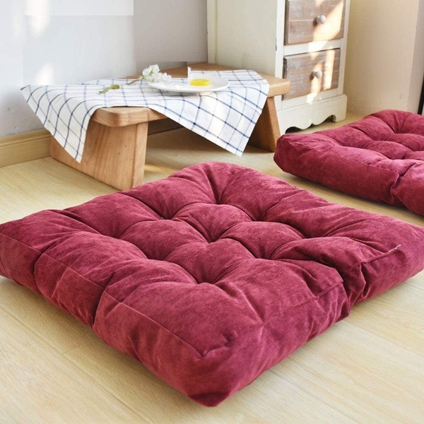 Floor Pillow Meditation Pillow Solid Thick Tufted Seat Cushion For Living  Room