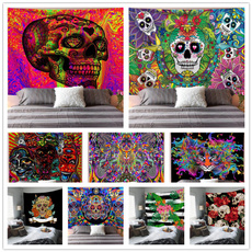 trippytapestry, mandalatapestry, skull, hippie