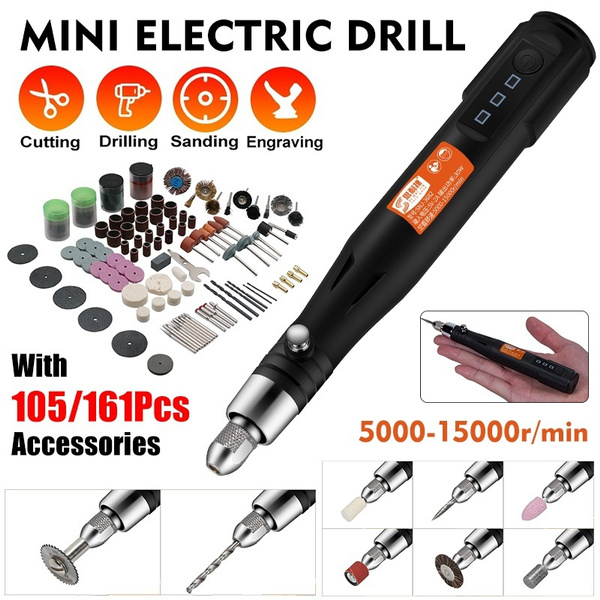 105pcs Mini Electric Drill Accessory Kit for Polishing Carving