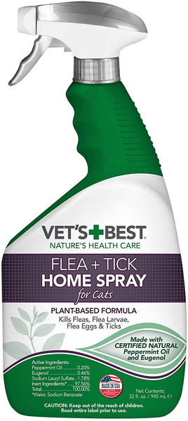 Vet's best flea and tick home spray 2024 for cats