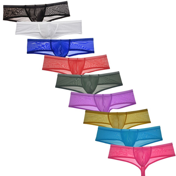 Sexy Men's See-through Underwear Contour Pouch Hipster Boxer Thong ...