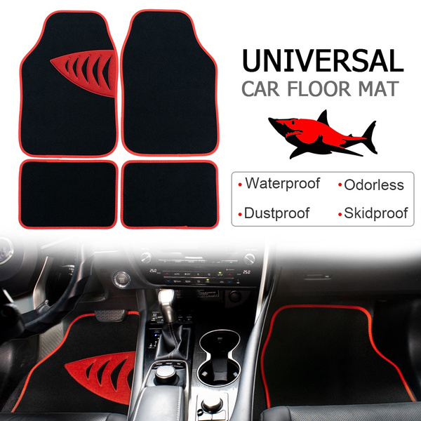 Yiyasu Store 4 Piece Universal Floor Mat Car Carpet Mats Nylon Front Rear  Heavy Duty All Weather Protection Shark Gill Pattern PET Backing Car  Accessories