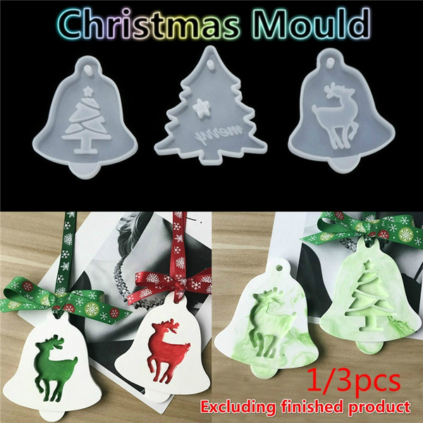 Christmas Party Supplies Gifts 3D Christmas Tree Letter Crystal Epoxy Casting Mold for Jewelry Making Ornament Decor Home Decoration Iriisy Christmas Tree Silicone Resin Mold