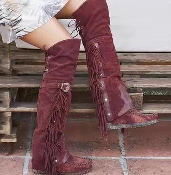 women's boots with tassels