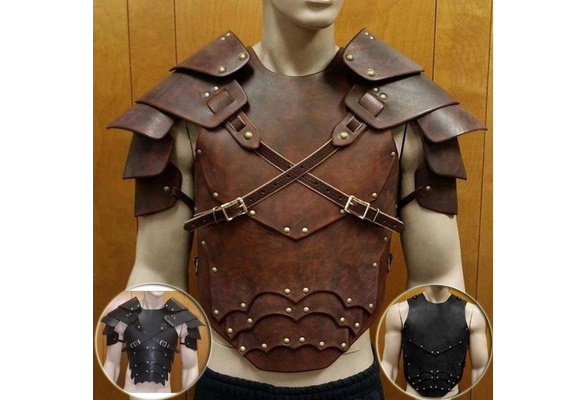 Medieval Costume Chest Shoulder Armor Cuirass Breastplate Gladiator Pauldrons UK 