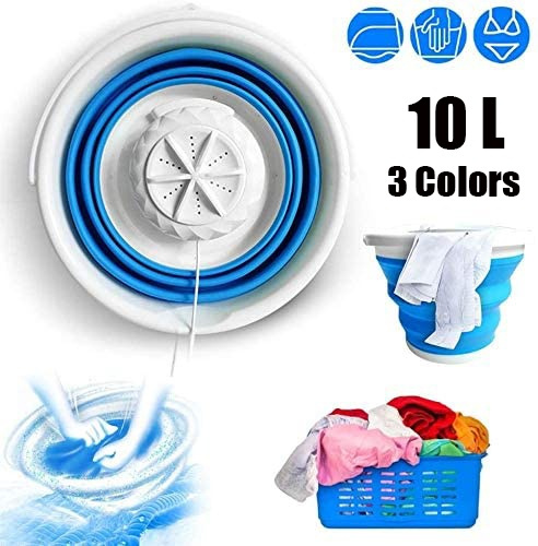 Mini Portable Washing Machine With Foldable Tub Personal Rotating and USB Cable Ultrasonic Turbo Washer for Camping Dorms Business Trip College Rooms 