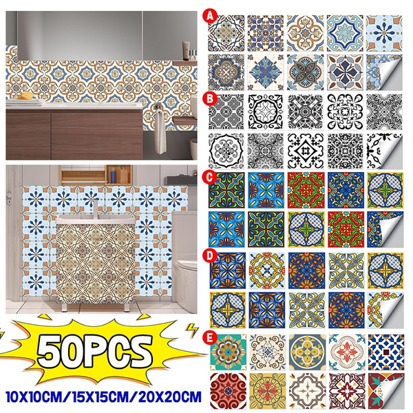 50PCS/10PCS/1PCS 10x10/15x15/20x20cm Wall Tiles Stickers Kitchen ...