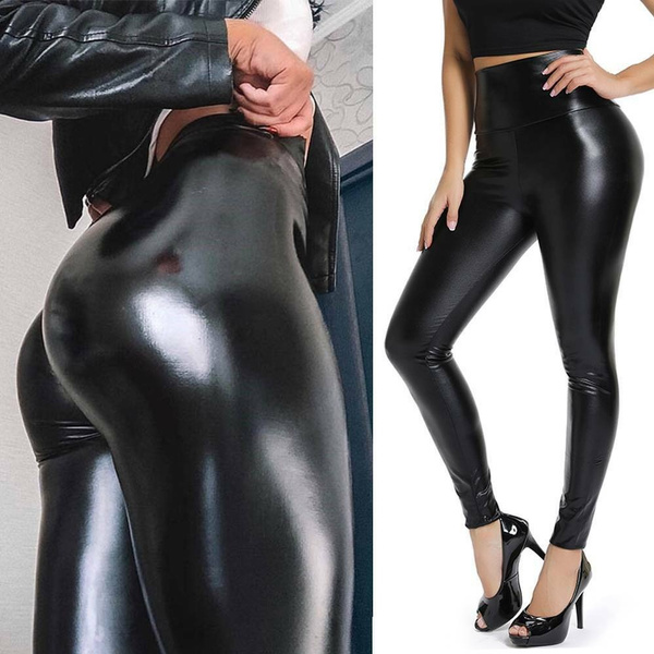 High Waist Patent Leather Pencil Faux Latex High Waisted Leather Leggings  For Women Customizable Slim Bodycon Trousers For Nightclub Wear In 2023  From Crosslery, $47.67 | DHgate.Com