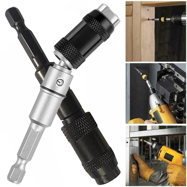 Details about   1/4" Magnetic Drill Screw Drill Bit Holder Angle Pivoting Bit Tip Quick Change 