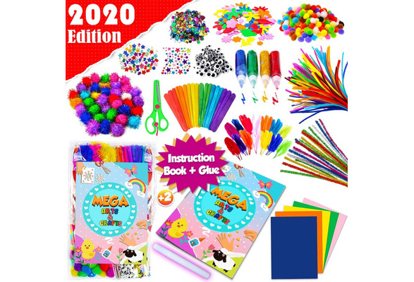 Kids Assorted Arts And Crafts Supplies Children DIY Collage School Crafting  Materials Supply Set Pipe Cleaner Craft Art Material Kit