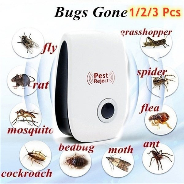 Electronic Ultrasonic Pest Reject Bug Mosquito Cockroach Mouse Killer Repeller 