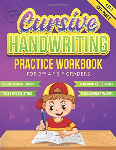 Cursive Handwriting Practice Workbook for 3rd 4th 5th Graders: Learning ...