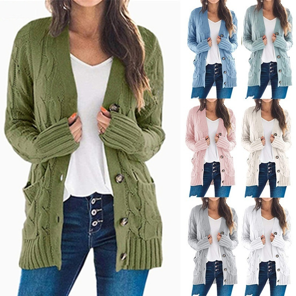 9 Colors Fashion Women's Autumn and Winter Oversized Loose Cardigan ...