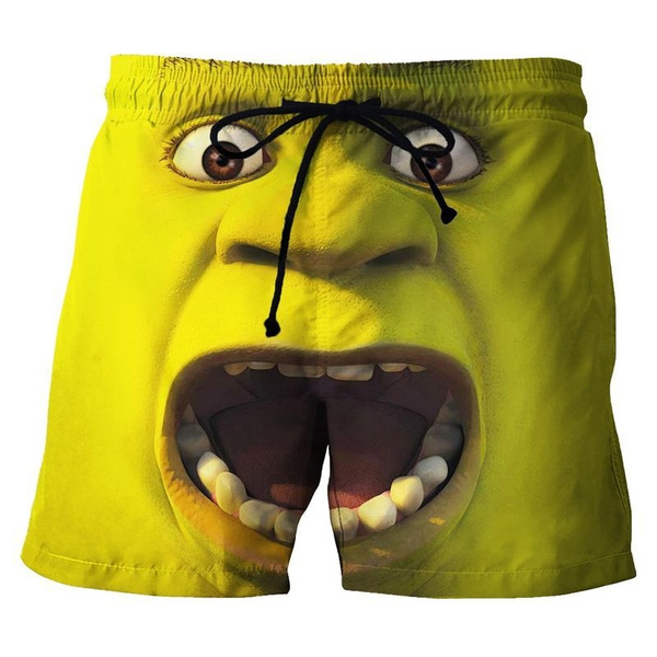 Surprised Shrek Funny Swim Trunks Happy Summer Vacation Gift All Over  Printed Hawaiian Shorts Size S – 5XL | Wish