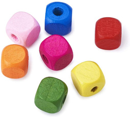 dyedcube, colorfulwoodensquare, Colorful, loosespacerbead