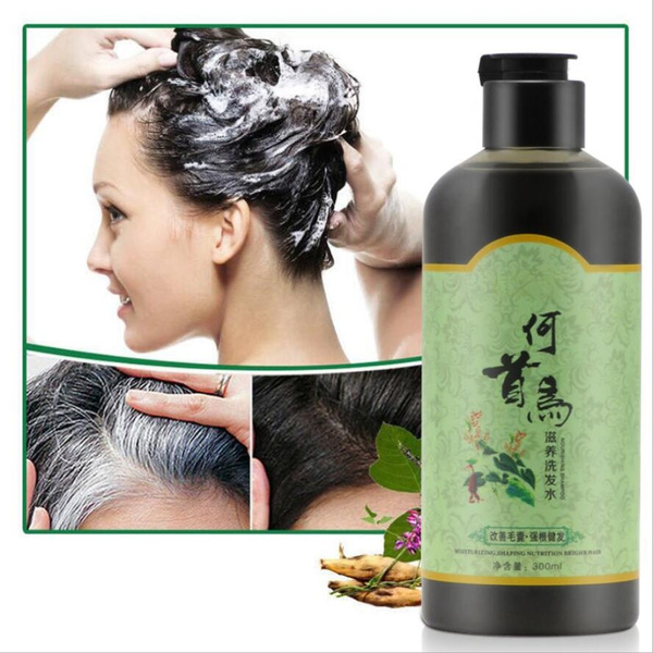 Grey Hair Removal Anti White Hair Shampoo Treatment of Black Brunette Moisturizing Nourishing Hair Blacken Shampoo 300ml