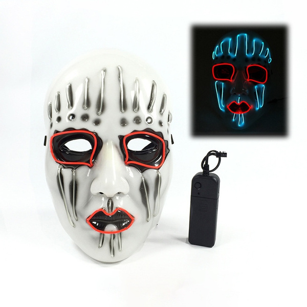 Halloween LED Cosplay Mask EL Wire Light-up Mask for Halloween Festival ...