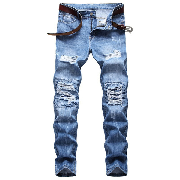 mens designer patch jeans