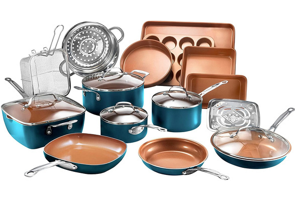 Gotham Steel Pots and Pans Set 20 Piece Cookware Set with Nonstick Ceramic  Copper Coating 