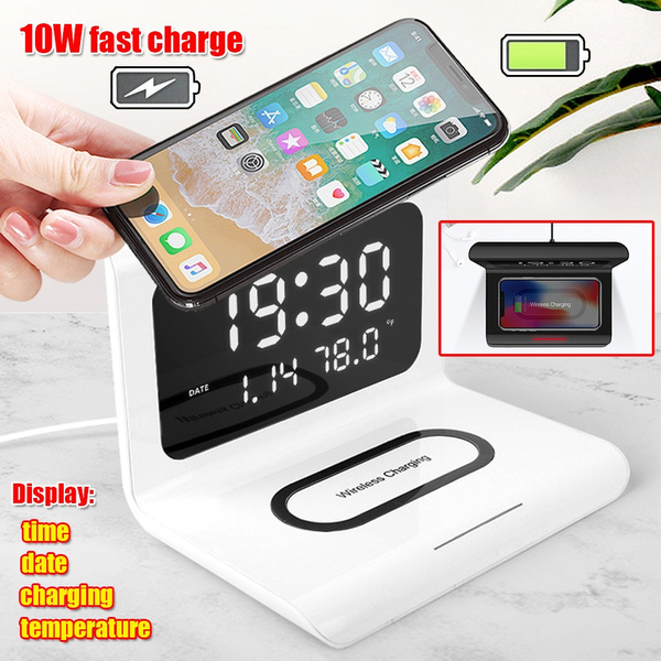 10W Wireless Charger Wireless Charging Pad Thermometer Calendar