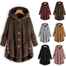 fur coat, Fashion, Long Sleeve, Pocket
