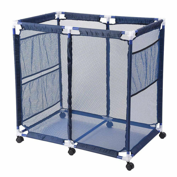 35x22x33 Mesh Pool Storage Bin Rolling Storage Cart Organizer Metal  Frame Float Beach Container 