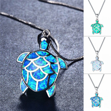 Turtle, Sterling, Chain Necklace, Fashion