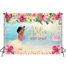 Shower, birthdaypartybackdrop, Hawaiian, goldenbeachdecorationbackground
