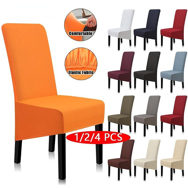 Upgrade 4/2/1 Large Solid Color Chair Cover Elastic Seat Chair Cover ...
