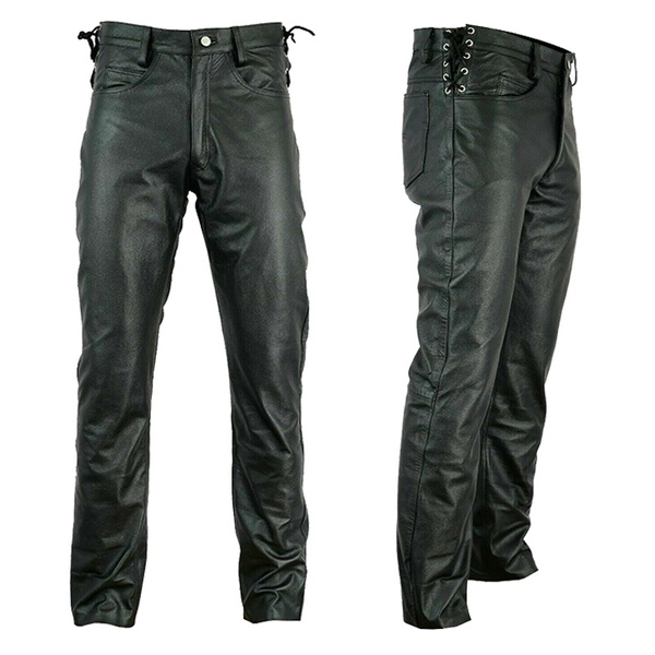 mens rock n roll leather pants